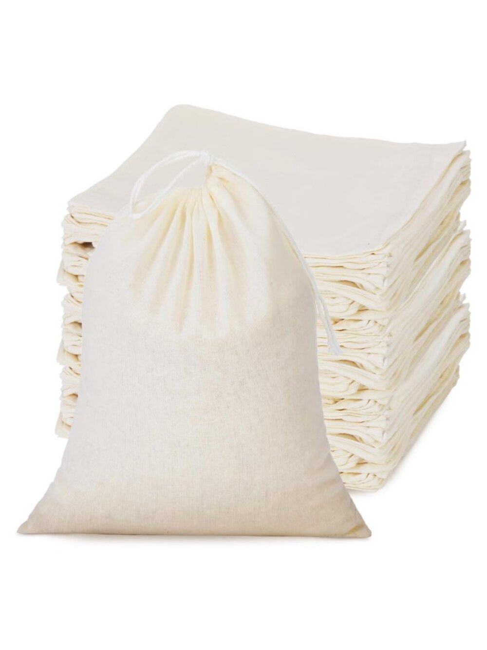 50 Pcs Muslin Burlap Bags with Drawstring 4 x 6 Inch Small Cotton Pouches